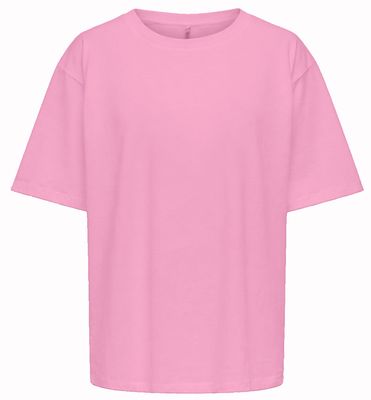 ONLBIRA S/S LOOSE TEE JRS BACKPRINT Begonia Pink/Capri
