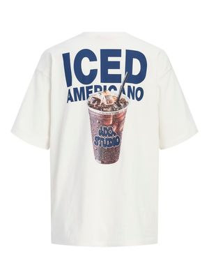 JXMILLOW LOOSE SS TEE JRS STYDSS26 BACKPRINT Cloud Dancer-ICED AMERICANO