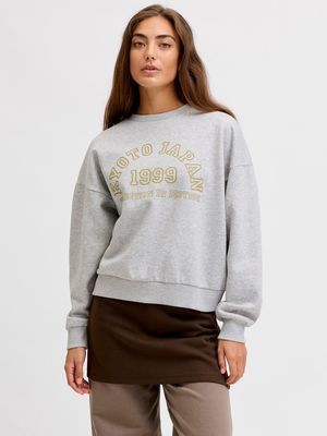 JXMERLE RLX SHORT LS CREW SWT LN Light Grey Melange/K