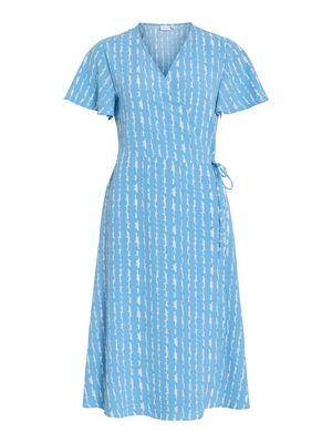 VILOVIE S/S WRAP MIDI DRESS - NOOS Blissful Blue/BOXY