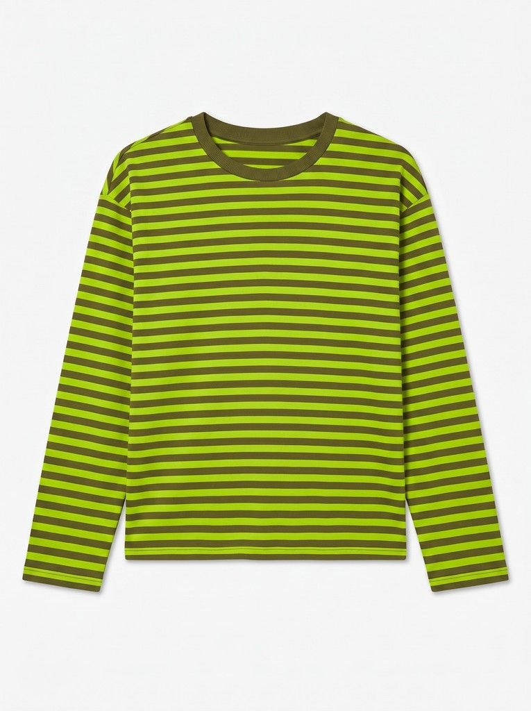 VMLINEA LS O-NECK TEE JRS EXP RET Martini Olive-LIME GREEN
