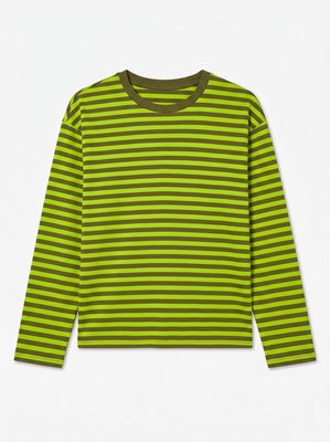 VMLINEA LS O-NECK TEE JRS EXP RET Martini Olive-LIME GREEN