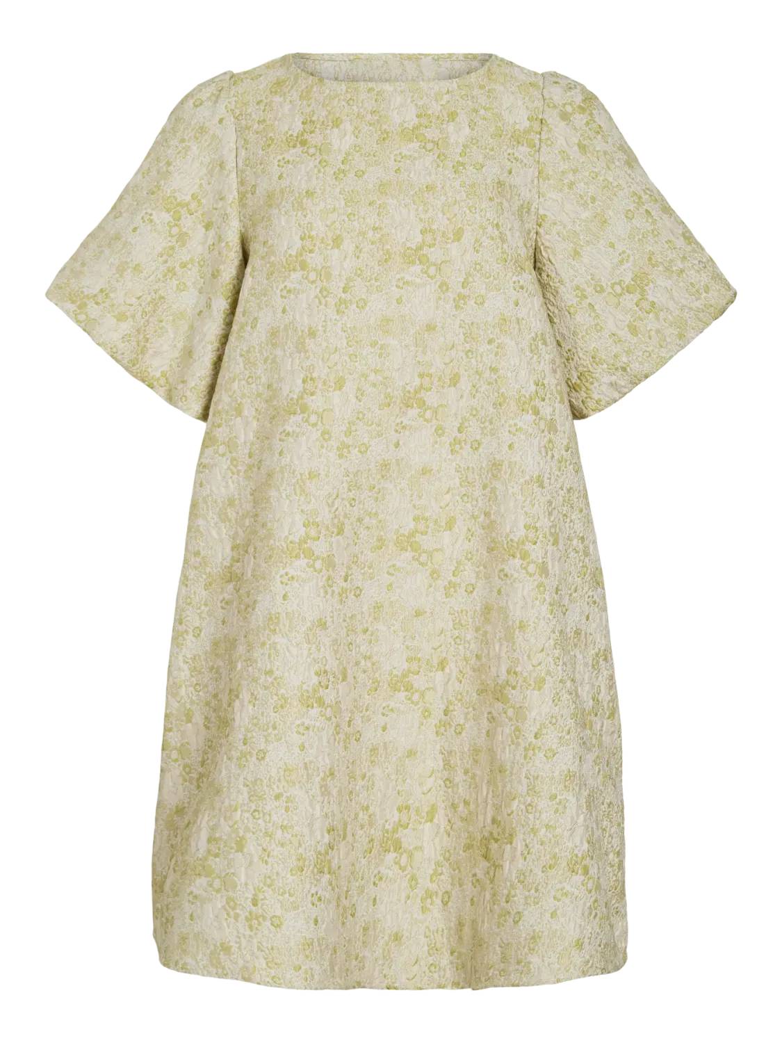 VIKAIA BOAT NECK 2/4 JACQ SHORT DRESS/DC Smoke Green