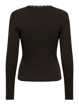 ONLSARA SHARAI L/S V-NECK TOP JRS NOOS Chocolate Torte