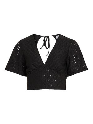 VIKAWA S/S CROPPED TOP/1/KA Black