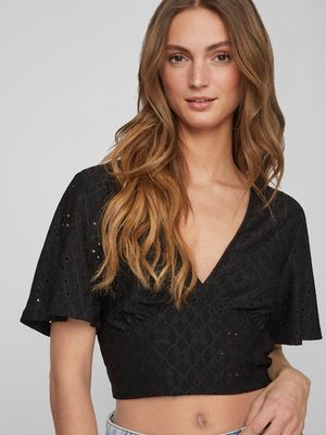 VIKAWA S/S CROPPED TOP/1/KA Black