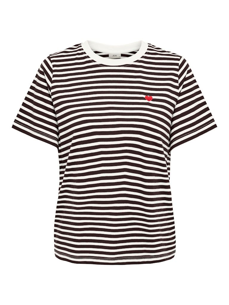 JDYPISA LIFE S/S PRINT TOP JRS NOOS Cloud Dancer-NEW STR CHOCOLAT