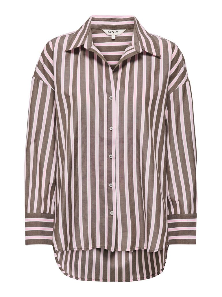 ONLOREGON ALVA LS REG SHIRT NOOS WVN Coffee Bean/PIROUETT