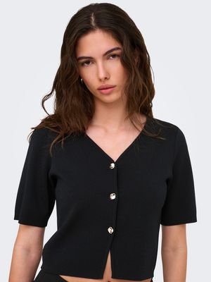 JDYASTRA 3/4 V-NECK BUTTON CARDIGAN KNT Black
