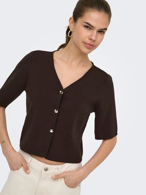 JDYASTRA 3/4 V-NECK BUTTON CARDIGAN KNT Coffee Bean