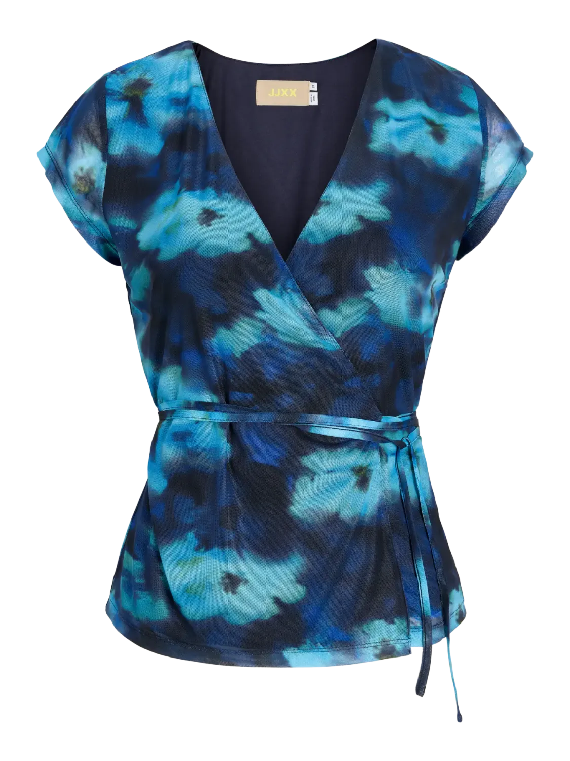 JX MINNA MESH SS WRAP TOP WVN Swim Cap/BLUR FLOWER