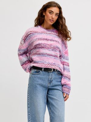 JXSIMONE SPACE DYE CREW NECK KNIT SN Purple Rose//multi s
