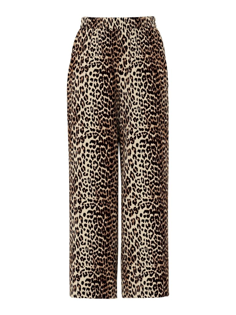PCTIFFANY HW WIDE PANTS WVN NOOS BC Black/LEO