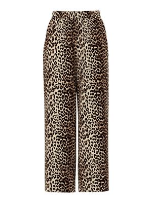 PCTIFFANY HW WIDE PANTS WVN NOOS BC Black/LEO