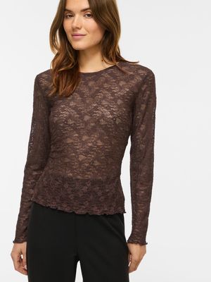 VIFAY O-NECK L/S TOP - NOOS Coffee Bean
