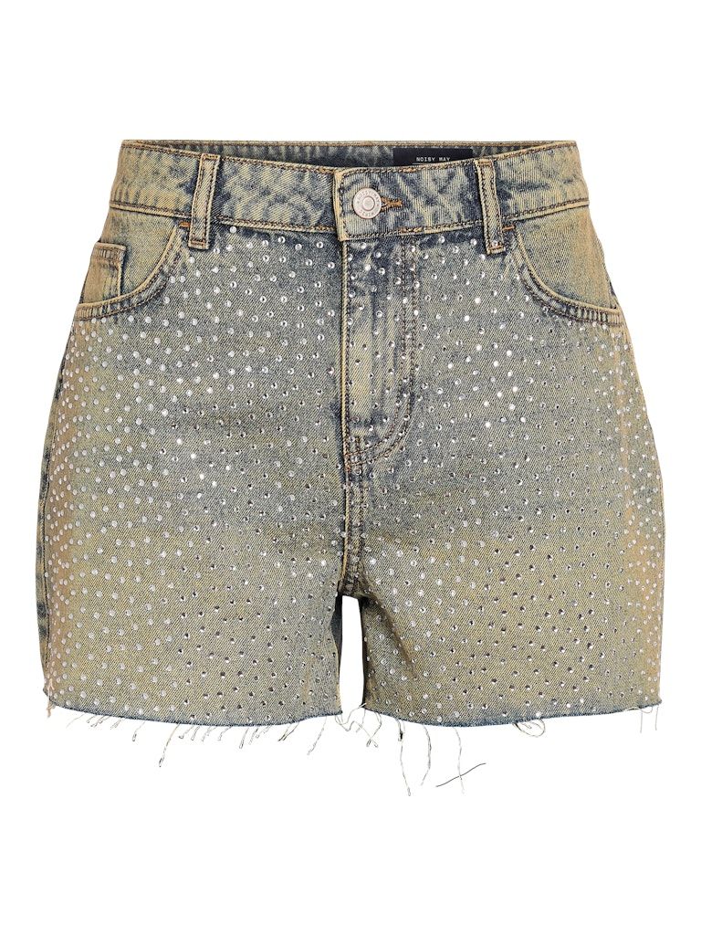 NMHOLLY MID RISE LOOSE STUDDED SHORTS LB Light Blue Denim