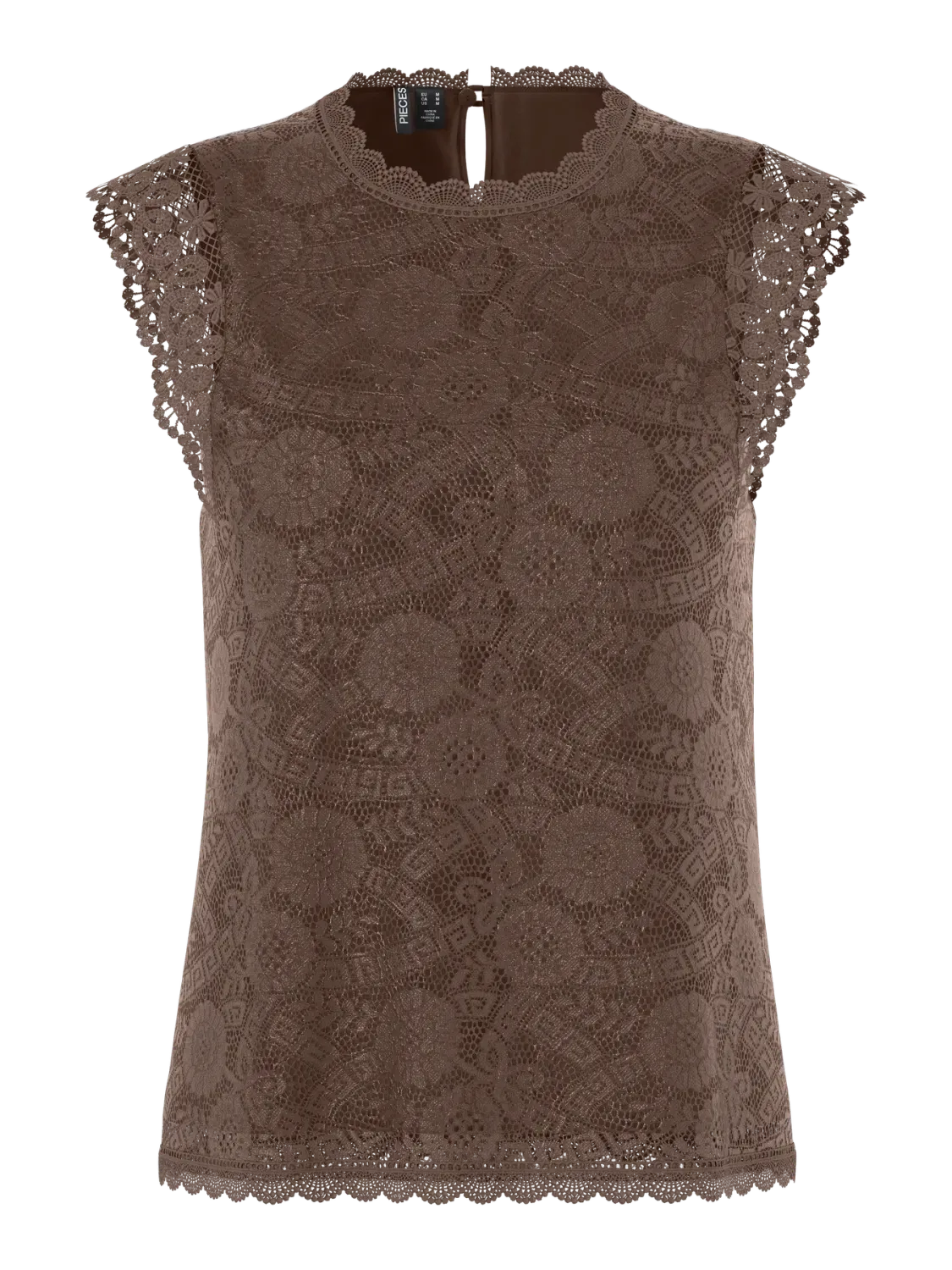 PCOLLINE SL LACE TOP WVN NOOS Hot Fudge