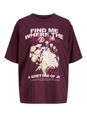 JXSANDRA LOOSE SS TEE JRS Winetasting/WILD FLO