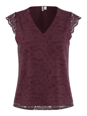 PCOLLINE SL LACE V-NECK TOP WVN NOOS Winetasting