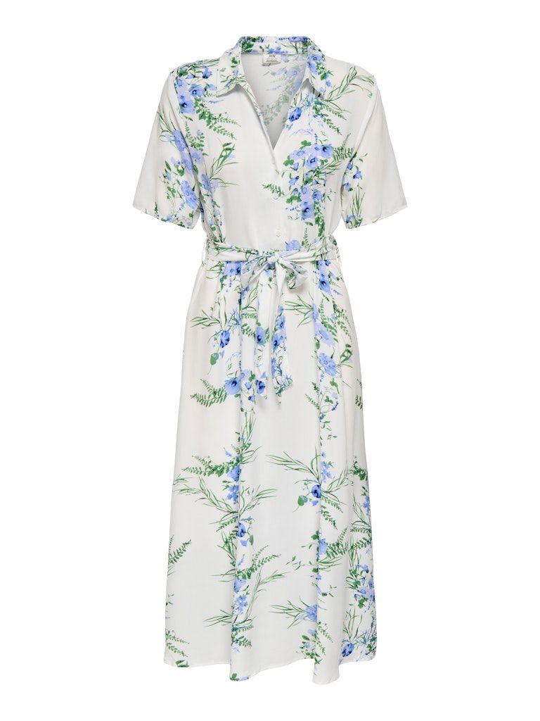 JDYSTARSEZEN LIFE 2/4 MIDIDRESS WVN NOOS Cloud Dancer/BLUE CO