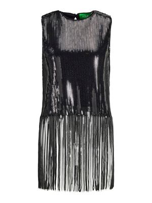 JXJADA SEQUIN FRINGE SL TOP WVN Black