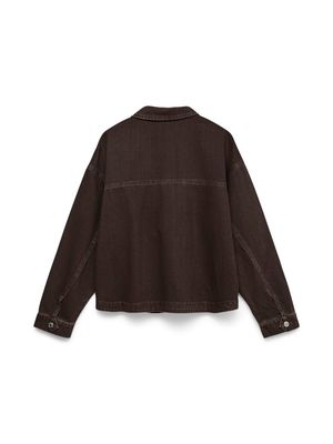 VMJAMIE LS DENIM SHACKET MIX GA NOOS Chocolate Torte-WASHED