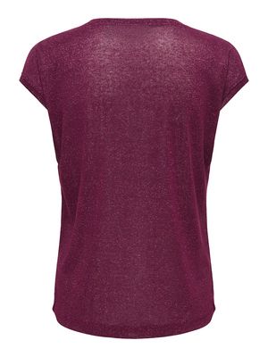 ONLSILVERY S/S V NECK LUREX TOP JRS NOOS Fig/TONE IN TONE LUR