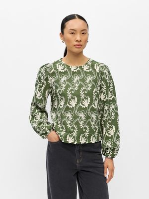 OBJMYA RE L/S TOP NOOS Bronze Green/Sandshe