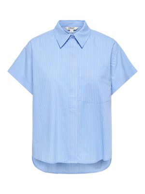 ONLKERI S/S FOLD SHIRT WVN Provence/WHITE