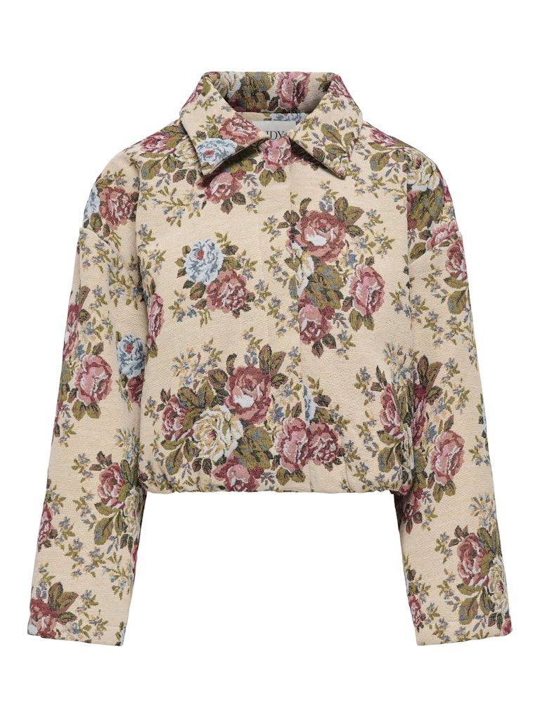 JDYFLOLA L/S JACQUARD JACKET WVN Crème Brûlée/FLOWER