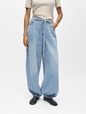 OBJLARA MW JOGGER PANT NOOS Light Blue Denim