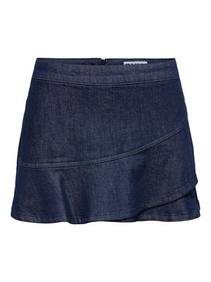 ONLRANJA REG FRILL DNM SKORT GUA Dark Blue Denim