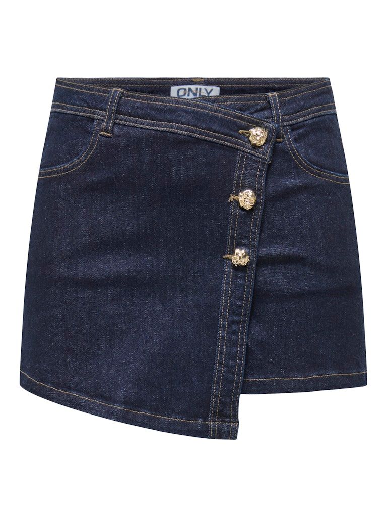 ONLLILLIE REG GOLD BUT DNM SKORT BJ Dark Blue Denim/RINS