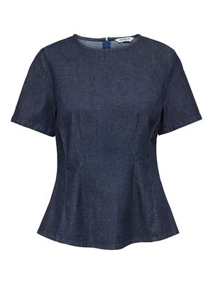 ONLTAMMY S/S FITTED DNM SHIRT YOR Dark Blue Denim