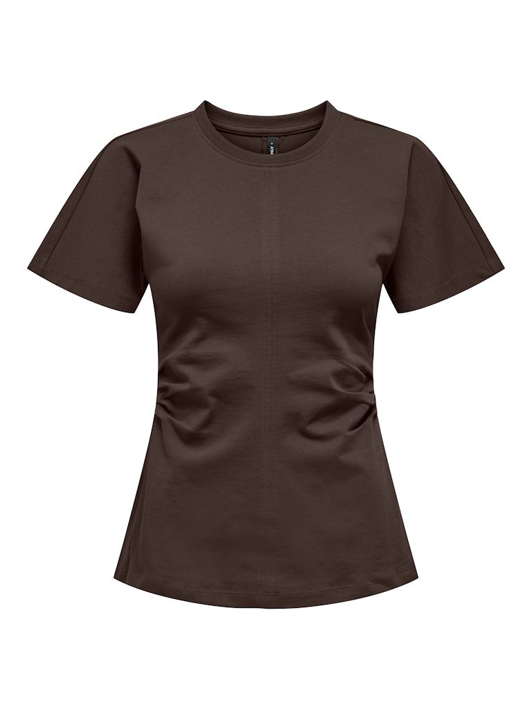 ONLMARIE S/S RUCHING TOP JRS NOOS Seal Brown