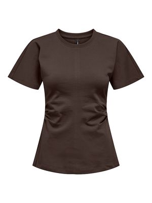 ONLMARIE S/S RUCHING TOP JRS NOOS Seal Brown