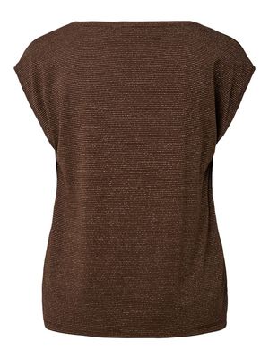 PCBILLO TEE LUREX STRIPES JRS NOOS BC Chicory Coffee/GOLD
