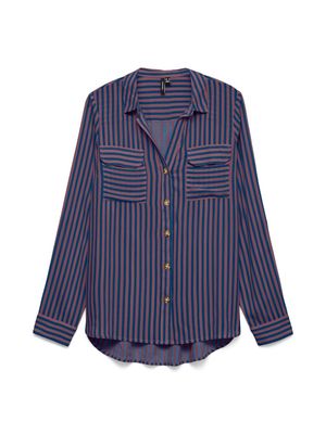 VMBUMPY L/S SHIRT NEW WVN NOOS Navy Peony/New Strip