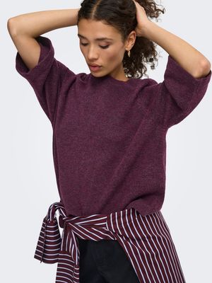 ONLSIMONI 3/4 PULLOVER KNT NOOS Mauve Wine/MELANGE