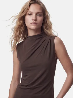 PCMADISON SL DRAPED TOP JRS NOOS BC Hot Fudge