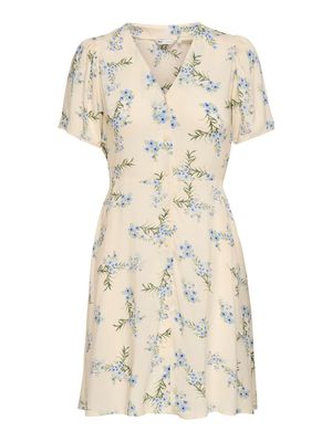 ONLEVIDA S/S SHORT DRESS WVN NOOS Bone White/FRIDA FLO