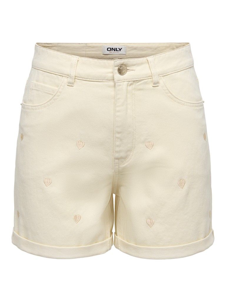 ONLVEGA HW EMBROIDERY DNM SHORTS GUANOOS Ecru