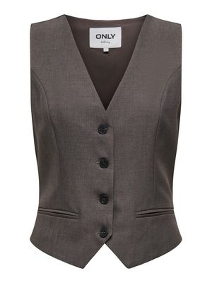 ONLLINDA S/L MEL FIT WAISTCOAT TLR NOOS Chocolate Torte-MELANGE