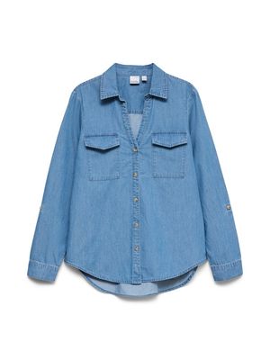 VMBUMPY LS LOOSE POCKET DNM SHIRT NOOS Medium Blue Denim