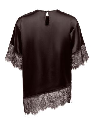 ONLINDONA 2/4 SATIN LACE TOP WVN Chocolate Torte