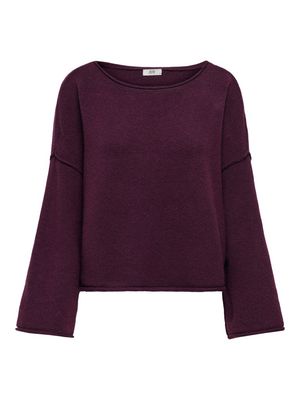JDYRUE LIFE L/S BOAT NECK PULL KNT NOOS Winetasting/MELANGE