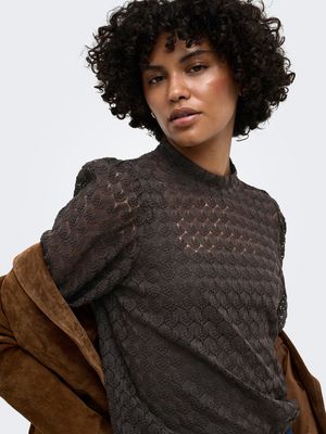 JDYAVERY L/S LACE TOP JRS NOOS Chocolate Torte