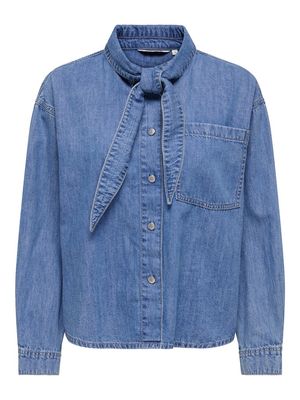 ONLALISIA LS BOW SHIRT DNM AKM Medium Blue Denim