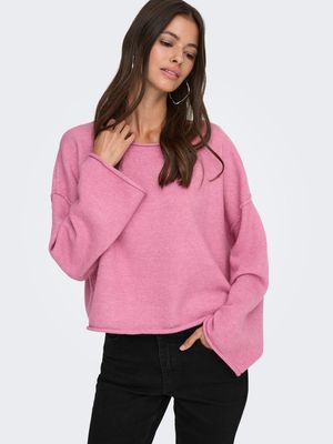 JDYRUE LIFE L/S BOAT NECK PULL KNT NOOS Cashmere Rose/MELANG