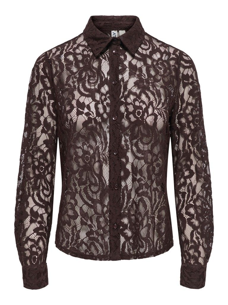 ONLBIRUN L/S LACE SHIRT WVN Black Coffee